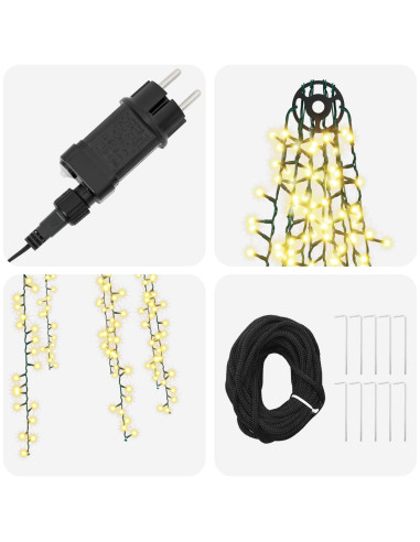 Ghirlande luminose per alberi di Natale Bianco caldo PVC