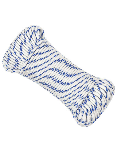 Corda multiuso 4 mm 250 m Bianco e Blu PP 105 kg Carico massimo