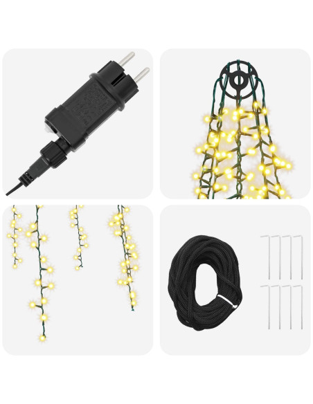 Ghirlande luminose per alberi di Natale Bianco caldo PVC