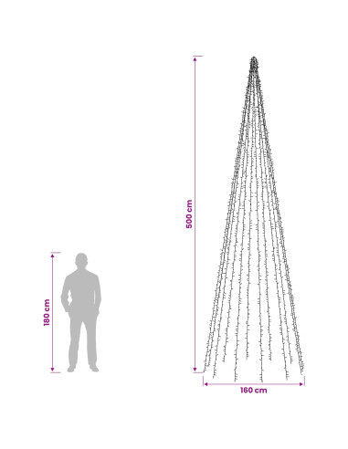 Ghirlande luminose per alberi di Natale 3000 LEDs Bianco caldo