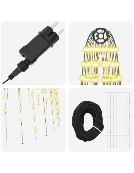 Luci per Albero di Natale con 32 LED 1632 LED Bianco caldo