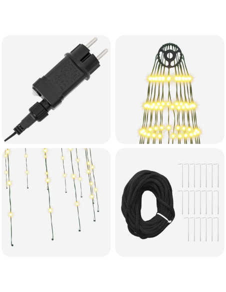 Luci per albero di Natale con 20 LED 500 LED Bianco caldo
