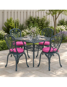 Cuscini per Seduta SOEST 4 pz 100% Poliestere Rosa Ø 35 x 7 cm
