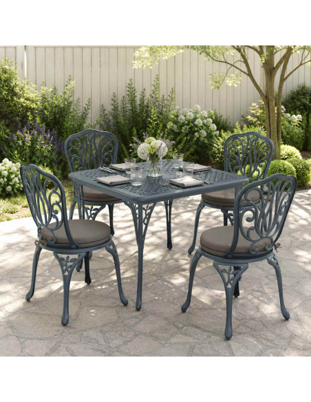 Cuscini per Seduta SOEST 4 pz 100% Poliestere Grigio