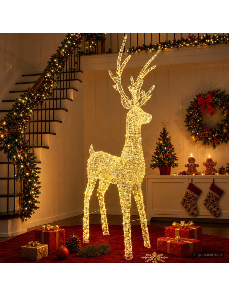 Renna di Natale luminosa a LED 1000 LED Bianco caldo