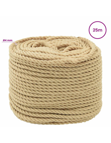 Corda multiuso 4 mm 25 m Naturale PP 105 kg Carico massimo