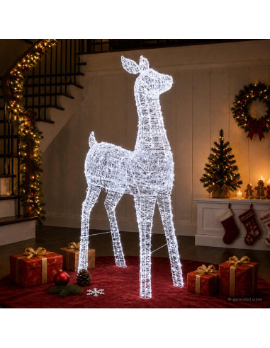 Renna di Natale luminosa a LED LOVIISA 900 LED Bianco