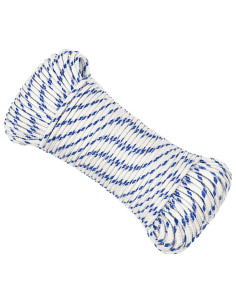Corda multiuso 4 mm 25 m Bianco e Blu PP 105 kg Carico massimo 2
