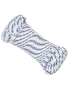 Corda multiuso 4 mm 100 m Bianco e Blu PP 105 kg Carico massimo 2