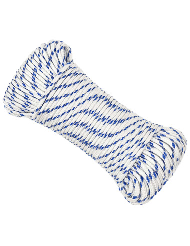 Corda multiuso 4 mm 100 m Bianco e Blu PP 105 kg Carico massimo