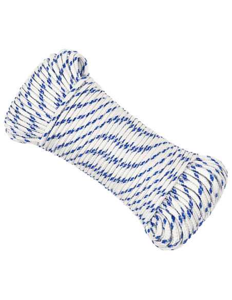 Corda multiuso 4 mm 100 m Bianco e Blu PP 105 kg Carico massimo