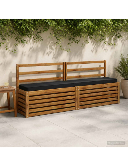 Cuscini per Panchina a 2 Pezzi VUGHT 2 pcs 100% Poliestere Nero