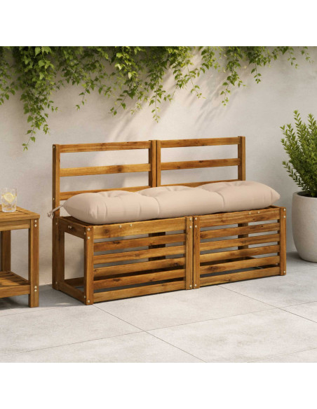 Cuscini per Panchina a 2 Pezzi VIANEN 100% Poliestere Crema