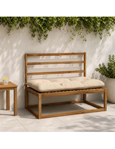 Cuscini per Panchina a 2 Pezzi VIANEN 100% Poliestere Crema