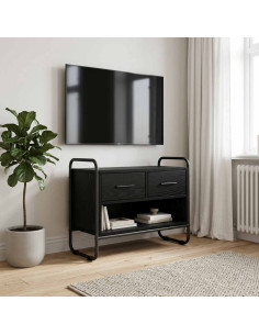 Mobile TV 60 x 30 x 50 cm Rovere Nero Legno ingegnerizzato
