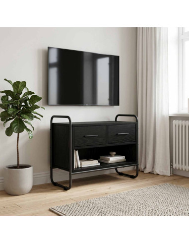 Mobile TV 60 x 30 x 50 cm Rovere Nero Legno ingegnerizzato