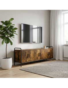 Mobile TV 146 x 33 x 50 cm Rovere Fumo Legno ingegnerizzato