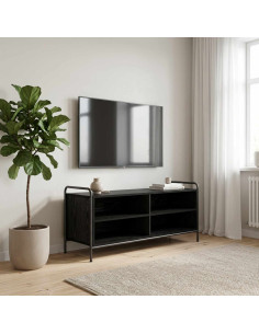 Mobile TV 140 x 39,5 x 50 cm Rovere Nero Legno ingegnerizzato