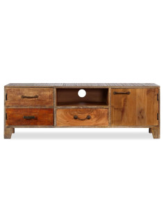 Mobile Porta TV in Legno di Acacia Stile Vintage 118x30x40 cm