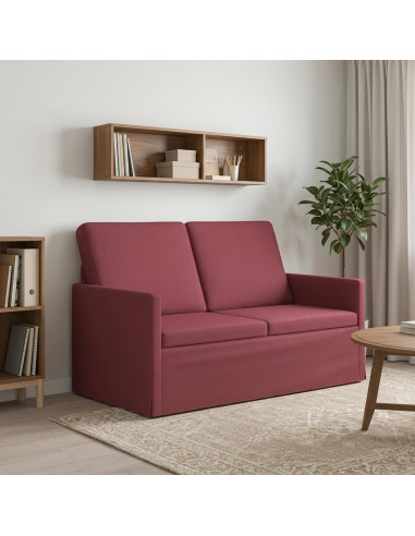 Divano a 2 posti Rosso Vino 130 x 81 x 82 cm Tessuto