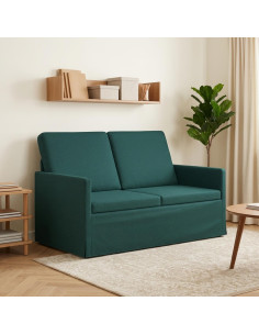 Divano a 2 posti Verde Scuro 130 x 81 x 82 cm Tessuto