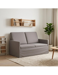 Divano a 2 posti Tortora 130 x 81 x 82 cm Tessuto