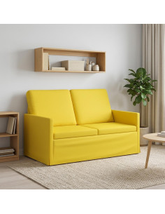 Divano a 2 posti Giallo Chiaro 130 x 81 x 82 cm Tessuto
