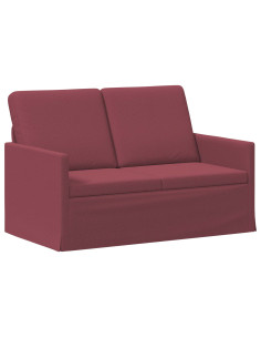 Divano a 2 posti Rosso Vino 130 x 81 x 82 cm Tessuto 2