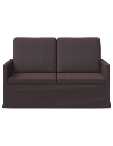Divano a 2 posti Marrone Scuro 130 x 81 x 82 cm Tessuto