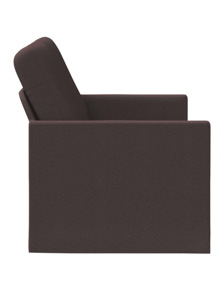 Divano a 2 posti Marrone Scuro 130 x 81 x 82 cm Tessuto