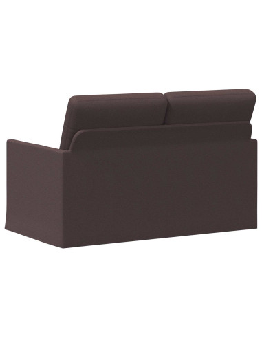 Divano a 2 posti Marrone Scuro 130 x 81 x 82 cm Tessuto