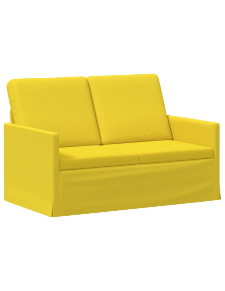 Divano a 2 posti Giallo Chiaro 130 x 81 x 82 cm Tessuto