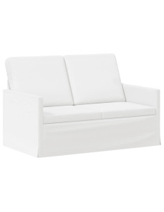 Divano a 2 posti Bianco 130 x 81 x 82 cm Tessuto 2