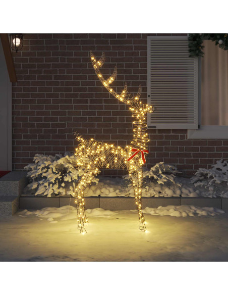 Renna 3D 250 LED Bianco caldo 180 cm Rattan