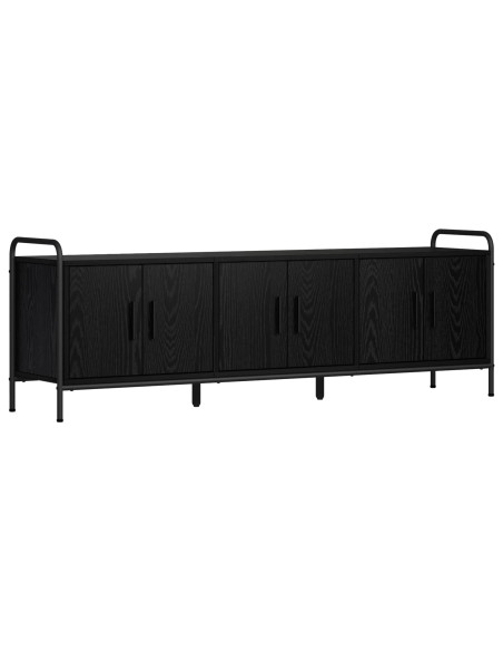 Mobile TV 146 x 33 x 50 cm Rovere Nero Legno ingegnerizzato