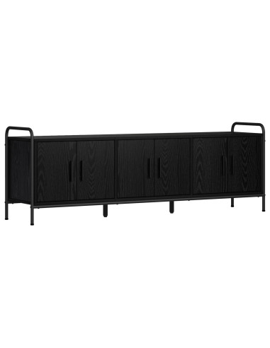 Mobile TV 146 x 33 x 50 cm Rovere Nero Legno ingegnerizzato