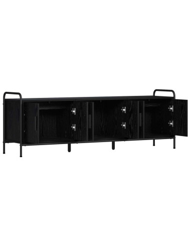 Mobile TV 146 x 33 x 50 cm Rovere Nero Legno ingegnerizzato