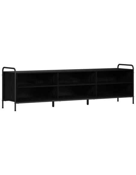 Mobile TV 140 x 39,5 x 50 cm Rovere Nero Legno ingegnerizzato