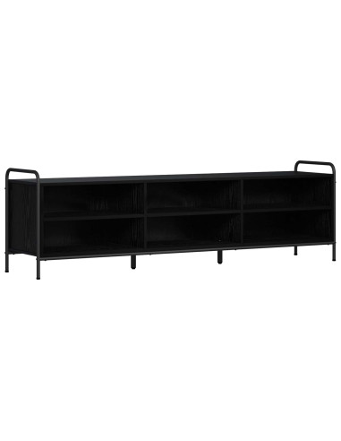 Mobile TV 140 x 39,5 x 50 cm Rovere Nero Legno ingegnerizzato