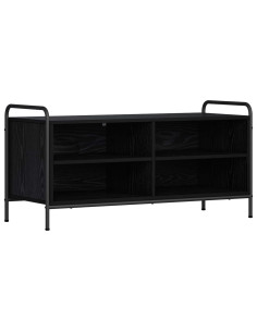 Mobile TV 140 x 39,5 x 50 cm Rovere Nero Legno ingegnerizzato 2