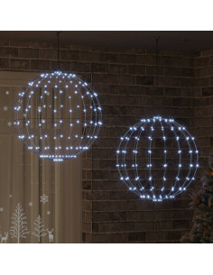 Palla 2 pz Bianco freddo 60 x 60 x 62 cm Metallo 384 LED