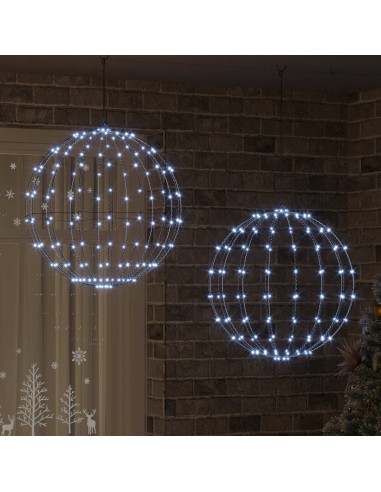 Palla 2 pz Bianco freddo 60 x 60 x 62 cm Metallo 384 LED