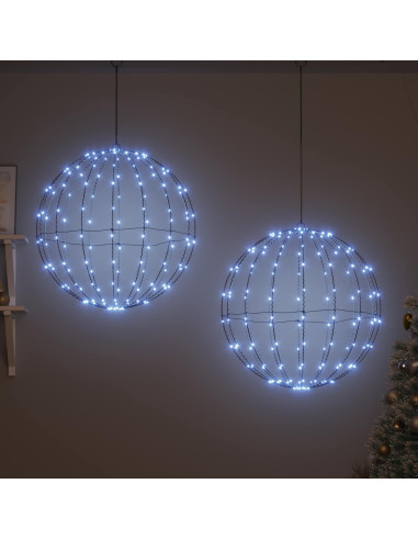 Palla 2 pz Bianco freddo 60 x 60 x 62 cm Metallo 384 LED