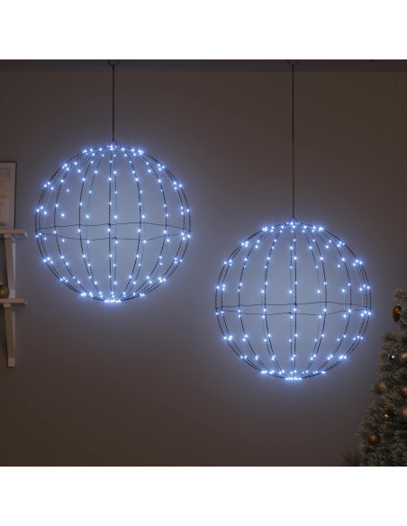 Palla 2 pz Bianco freddo 60 x 60 x 62 cm Metallo 384 LED
