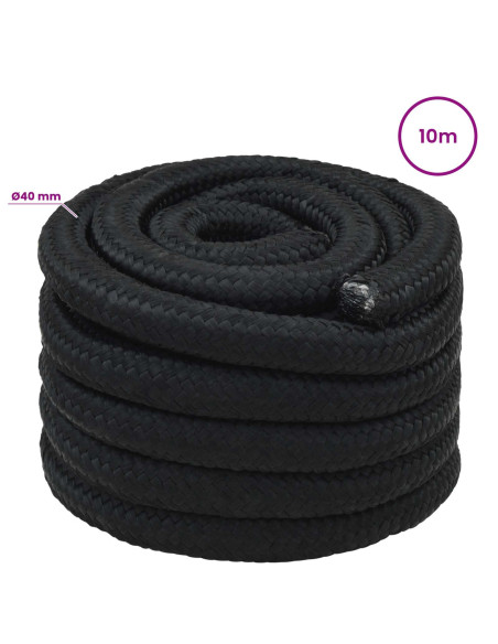 Corda multiuso 40 mm 10 m Nero PP 9600 kg Carico massimo