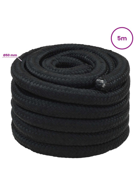 Corda multiuso 50 mm 5 m Nero PP 15000 kg Carico massimo