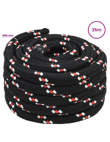 Corda multiuso 50 mm 25 m Nero e Rosso PP