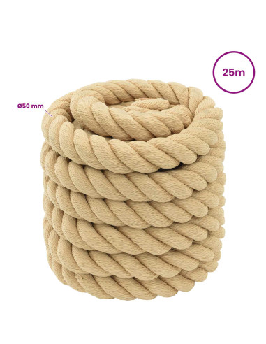 Corda multiuso 50 mm 25 m Naturale PP 15000 kg Carico massimo