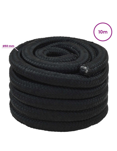 Corda multiuso 50 mm 10 m Nero PP 15000 kg Carico massimo
