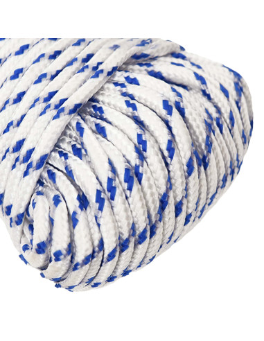 Corda multiuso 5 mm 50 m Bianco e Blu PP 150 kg Carico massimo